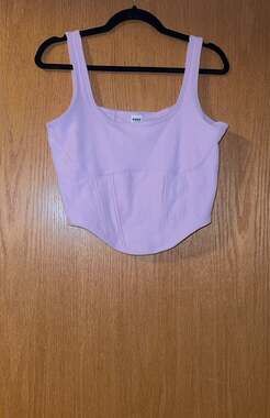 PINK Victoria's Secret Light Pink Pique Cinched Corset Top